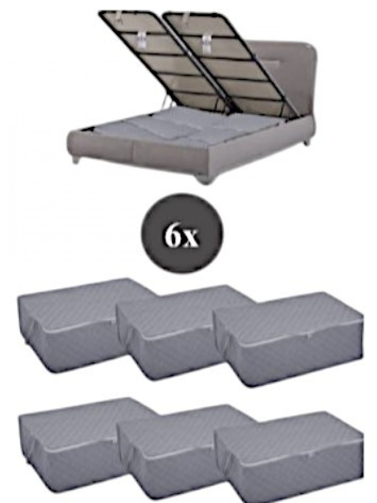 ÇEKYAT BAZA TİPİ HURÇ 6 ADET 22 Cm x 40 Cm x60 Cm