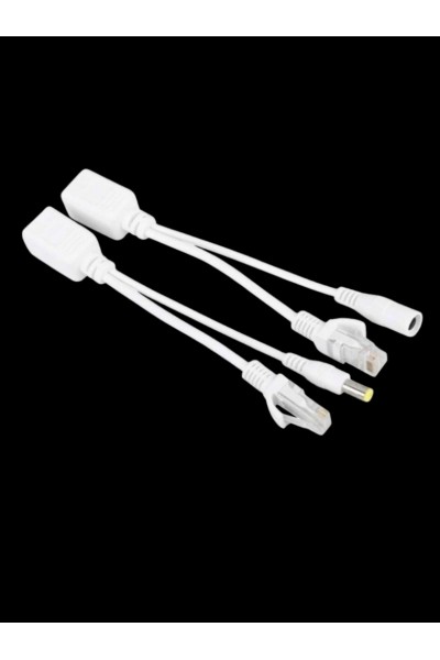 PASİF POE ENJEKTÖR ADAPTÖR SETİ | RJ45 + DC UÇLU | IP KAMERA VE AĞ CİHAZLARIYLA UYUMLU