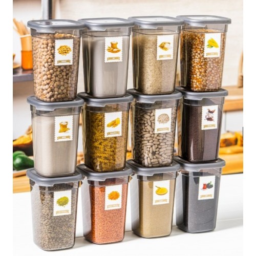 PER CLASS ORGANİZER ETİKETLİ ERZAK SAKLAMA KABI 1.2 LT 12'LI SET