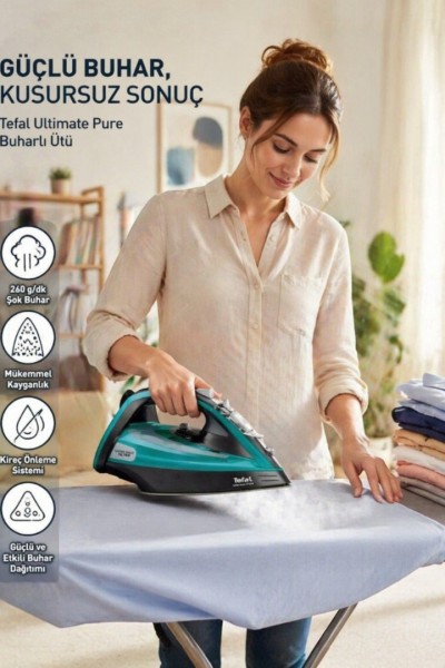 TEFAL ULTİMATE PURE FV9844 KİREÇ AVCISI BUHARLI ÜTÜ 