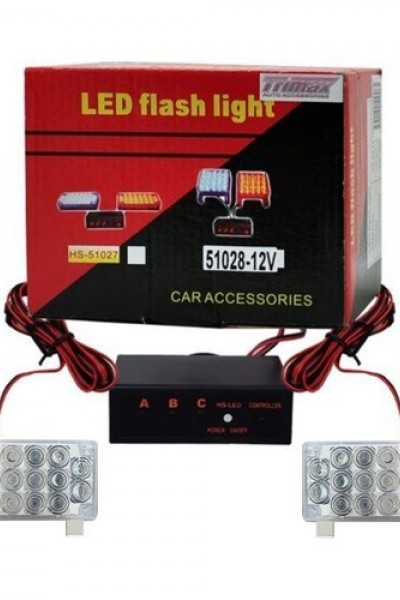 C9 PANJUR ARASI MODLU 44 LEDLİ FLAŞLI KIRMIZI MAVİ LAMBA 22X2