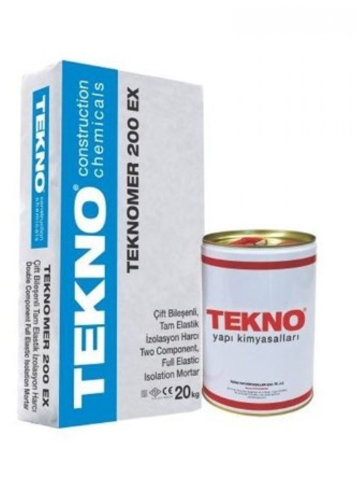 TEKNO  TEKNOMER 200 EX PRO ÇİMENTO VE AKRİLİK ESASLI, İKİ BİLEŞENLİ, TAM ESNEK SU YALITIM MALZEMESİ 20 KG