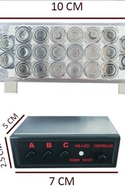 C9 PANJUR ARASI MODLU 44 LEDLİ FLAŞLI KIRMIZI MAVİ LAMBA 22X2