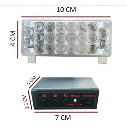 C9 PANJUR ARASI MODLU 44 LEDLİ FLAŞLI KIRMIZI MAVİ LAMBA 22X2