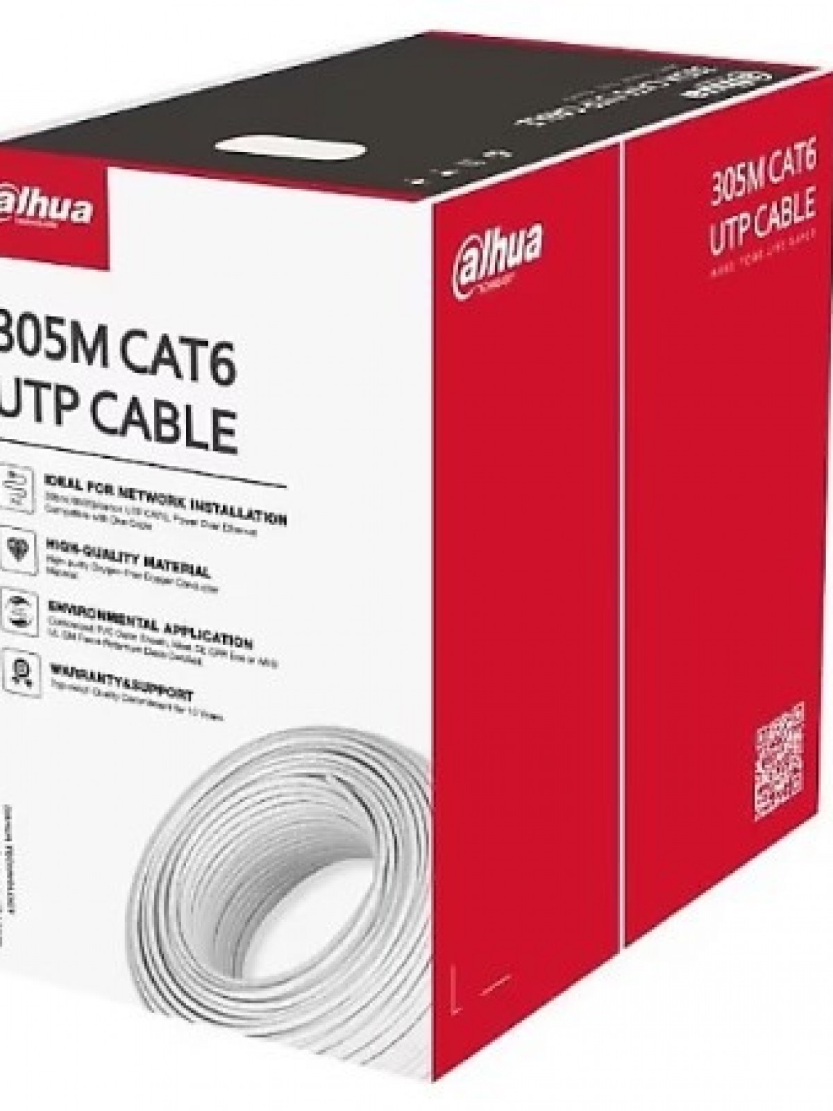 CAT6 4x2x23 AWG DAHUA PFM920I-6UN-C UTP 305 MT SAF BAKIR LSZH KABLO