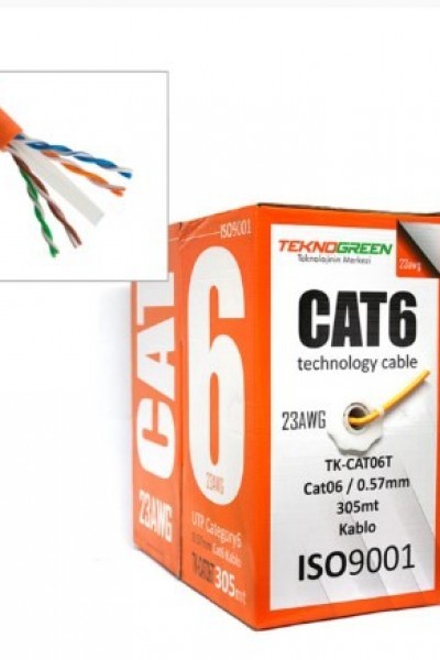 CAT6 TEKNOGREEN TK-CAT06T TURUNCU KABLO 305 MT 23 AWG