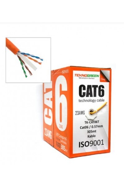 CAT6 TEKNOGREEN TK-CAT06T TURUNCU KABLO 305 MT 23 AWG