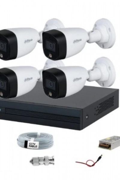 DAHUA 4 LÜ HDCVI SET (4 KAMERA+KAYIT C.+100MT KABLO+ADAPTÖR+BNC+POWERJACK)