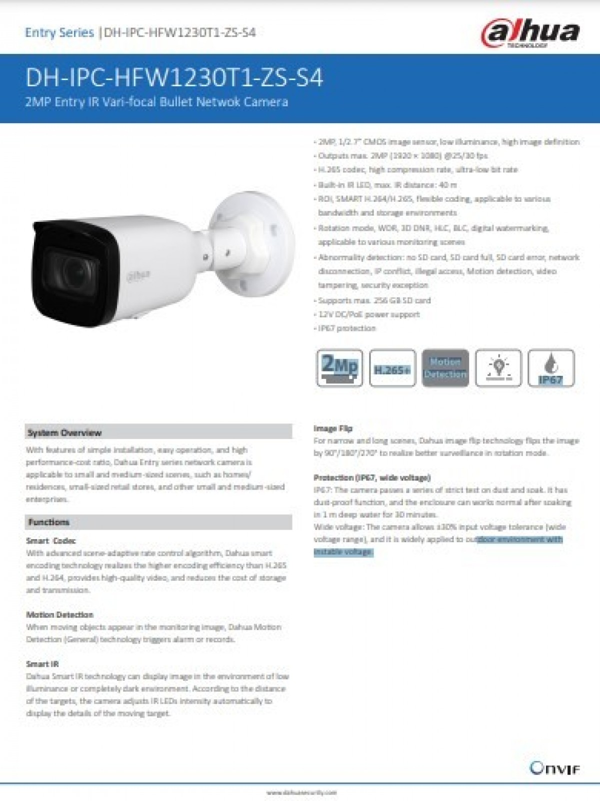DAHUA IPC-HFW1230T-ZS-2812-S5 2 MP 2.8-12MM MOTORİZE IP BULLET KAMERA