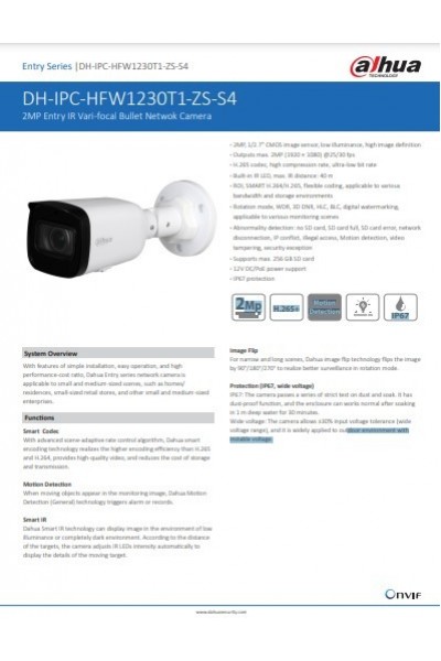 DAHUA IPC-HFW1230T-ZS-2812-S5 2 MP 2.8-12MM MOTORİZE IP BULLET KAMERA