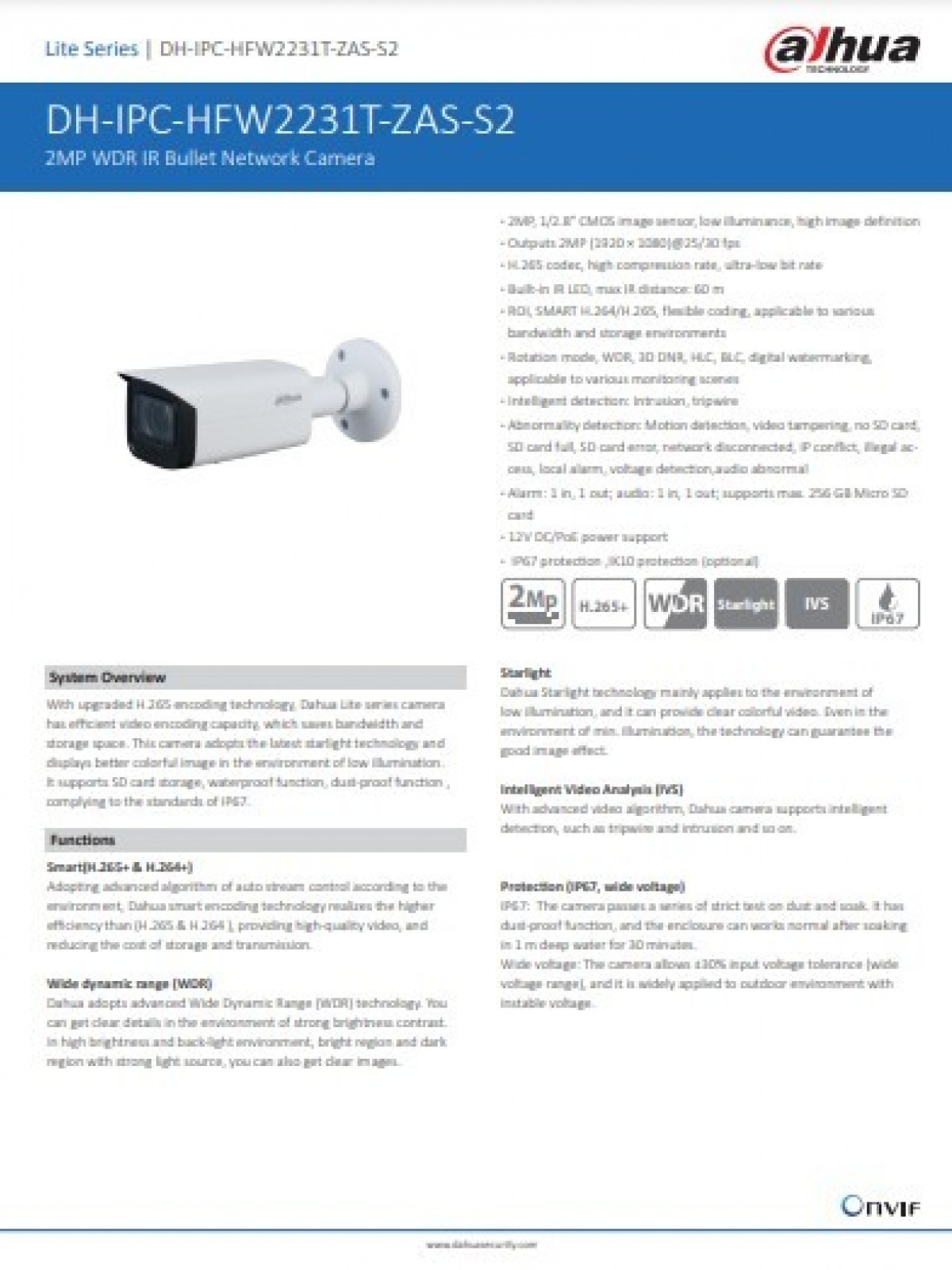 DAHUA IPC-HFW2431T-ZAS 4 MP 2.7-13.5 Motorize IP BULLET KAMERA