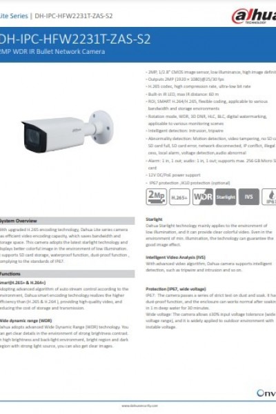 DAHUA IPC-HFW2431T-ZAS 4 MP 2.7-13.5 Motorize IP BULLET KAMERA