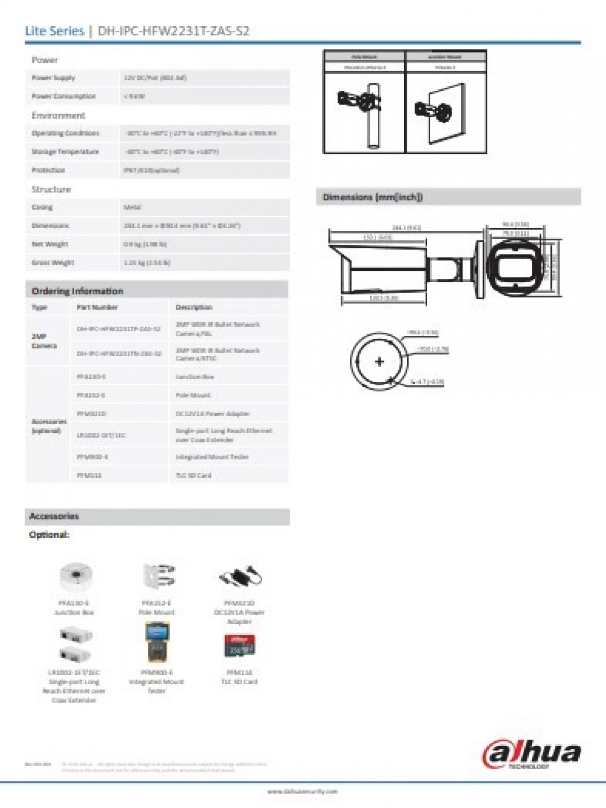 DAHUA IPC-HFW2431T-ZAS 4 MP 2.7-13.5 Motorize IP BULLET KAMERA