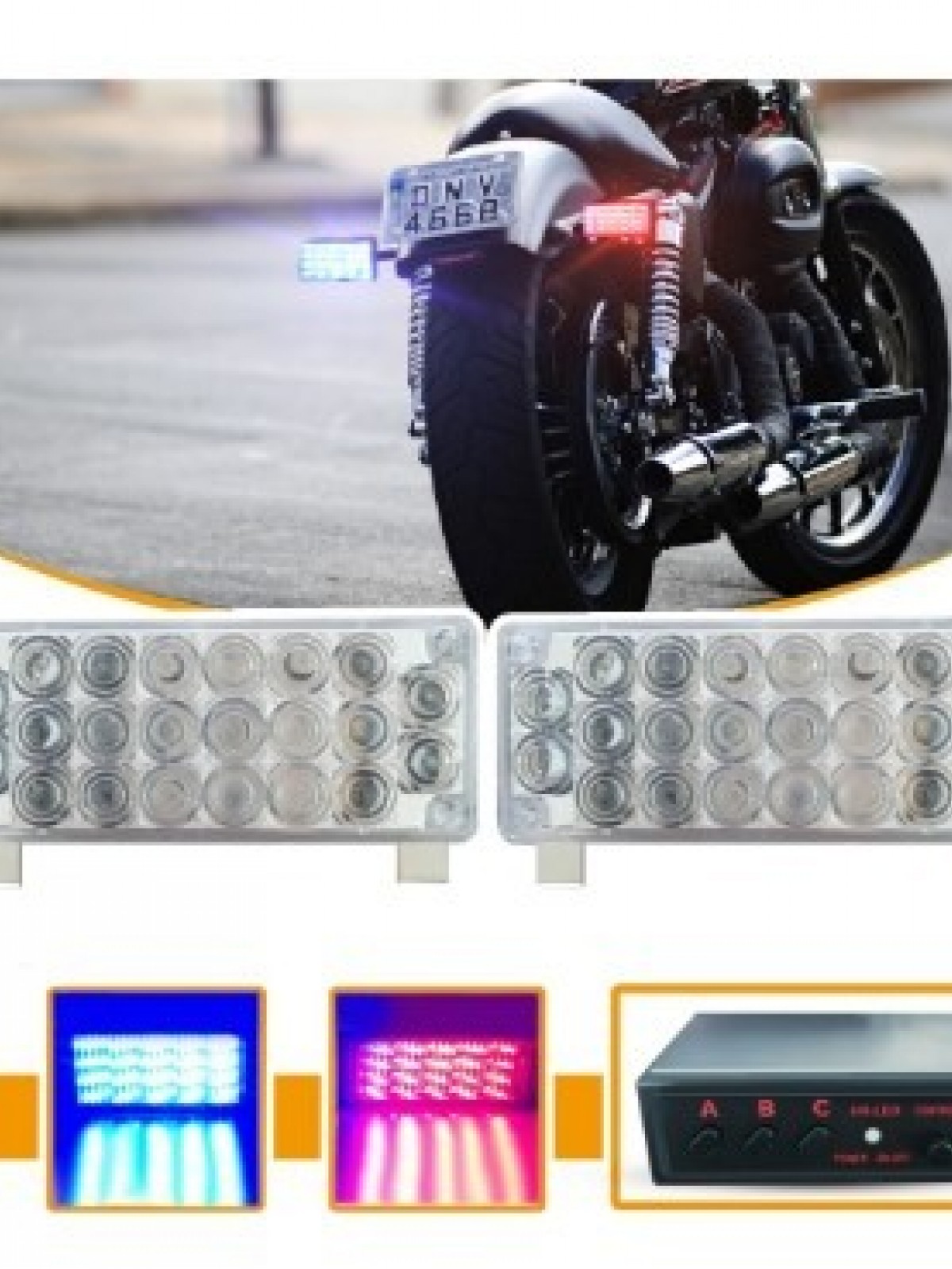 C9 PANJUR ARASI MODLU 44 LEDLİ FLAŞLI KIRMIZI MAVİ LAMBA 22X2