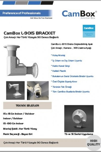 CAMBOX L-9015 BRACKET BEYAZ
