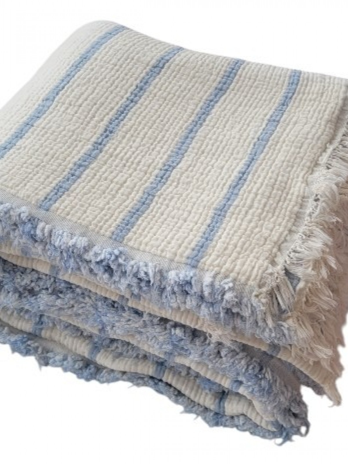 DESTİNY HOMETEX MÜSLİN YORGAN( KREM/MAVİ ÇİZGİLİ DESENLİ) ÇİFT KİŞİLİK 180X250 CM