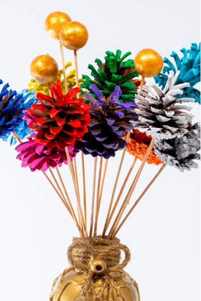 MASALSI DEKORATİF KOZA ÇİÇEKLİ VAZO 