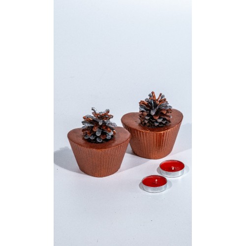 MASALSI DEKORATİF KALPLİ FİGÜRLÜ KOZA MUMLUK