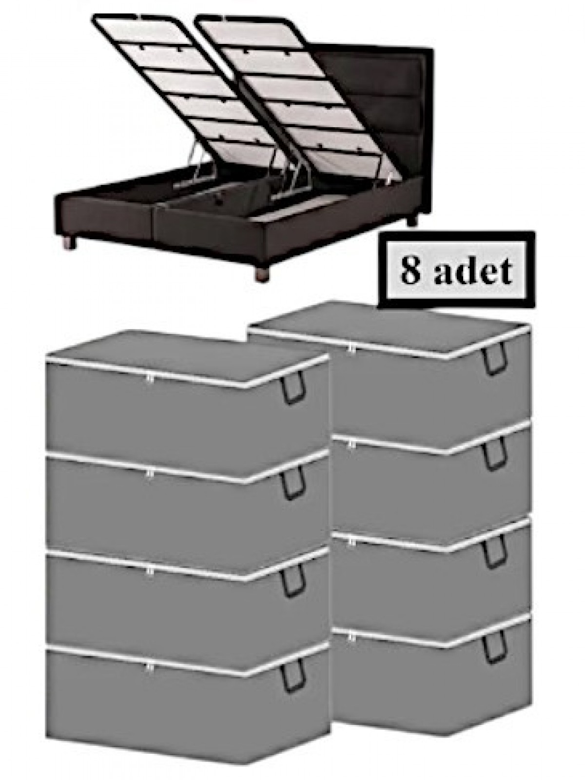 ÇEKYAT BAZA TİPİ HURÇ 8 ADET 22 Cm x 40 Cm x60 Cm