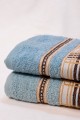 KARE KEMER DESENLİ 2’Lİ BANYO HAVLU TAKIMI (OKYANUS MAVİSİ)