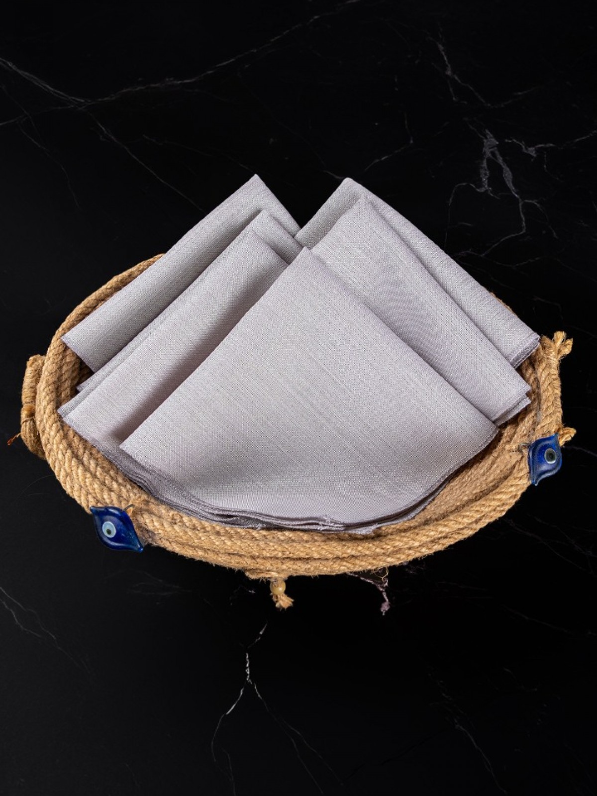 MASALSI KUMAŞ PEÇETE (GRİ)+ MASALSI KUMAŞ PEÇETE YÜZÜKLÜĞÜ  (GÜMÜŞ RENK)