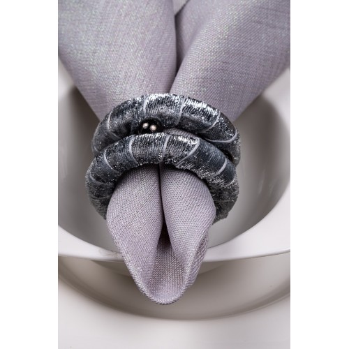 MASALSI KUMAŞ PEÇETE (GRİ)+ MASALSI KUMAŞ PEÇETE YÜZÜKLÜĞÜ  (GÜMÜŞ RENK) 