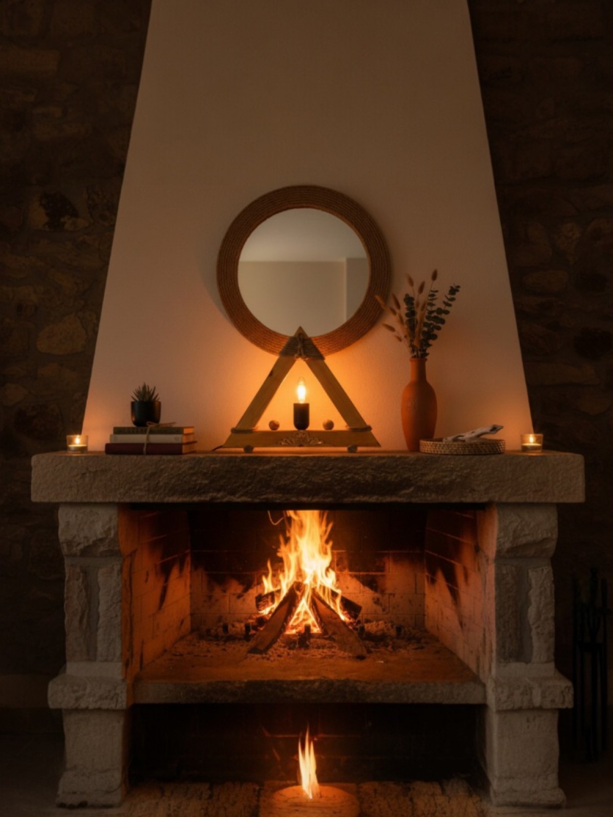 AHŞAP ÜÇGEN ABAJUR