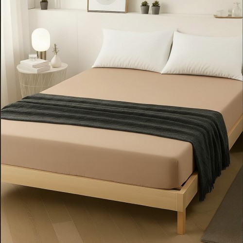 MANOA ÇİFT KİŞİLİK BATTAL BOY (180 x 200 ) FİTTED ÇARŞAF ( AÇIK KAHVERENGİ )