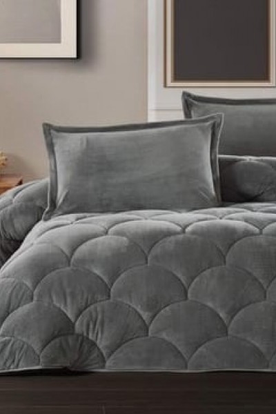  ÇİFT KİŞİLİK WELSOFT YORGAN FLUFFY V2 (KOYU ANTRASİT )