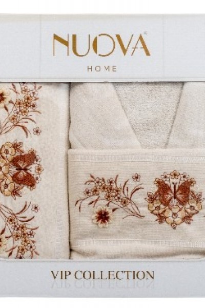 NUOVA HOME VIP COLLECTION TEK KİŞİLİK BORNOZ TAKIMI