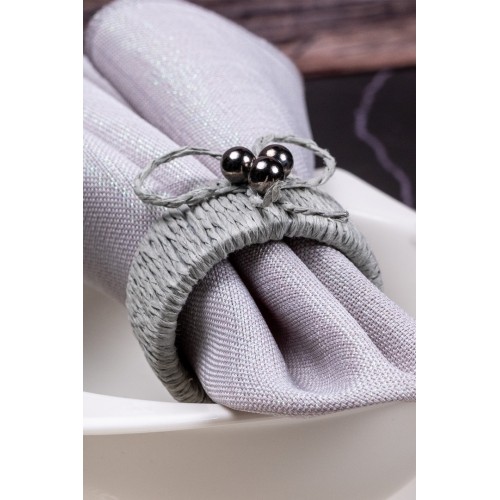 MASALSI KUMAŞ PEÇETE YÜZÜKLÜĞÜ  6'LI (GRİ) 