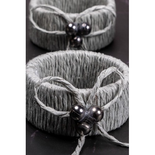 MASALSI KUMAŞ PEÇETE YÜZÜKLÜĞÜ  6'LI (GRİ) 