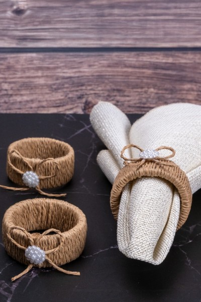 MASALSI KUMAŞ PEÇETE YÜZÜKLÜĞÜ  (KAHVERENGİ) 