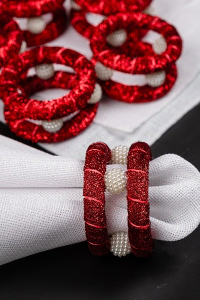 MASALSI KUMAŞ PEÇETE (BEYAZ)+ MASALSI KUMAŞ PEÇETE YÜZÜKLÜĞÜ  (KIRMIZI)