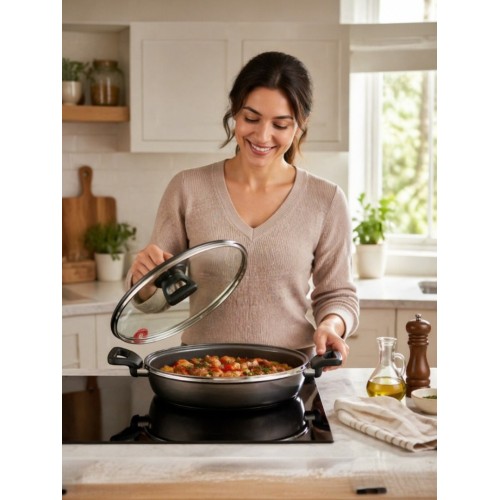 TEFAL TİTANYUM 2X XL DİFÜZYON TABANLI 24 CM KAPAKLI SAHAN 