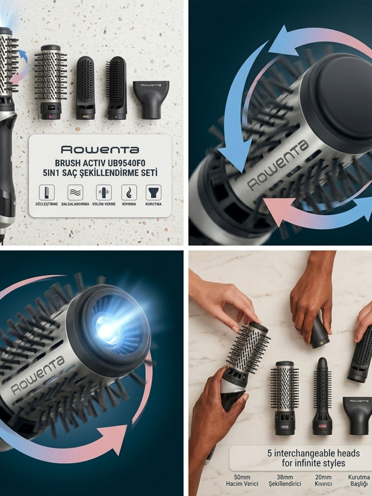 ROWENTA BRUSH ACTİV UB9540F0 5İN1 SAÇ ŞEKİLLENDİRME SETİ