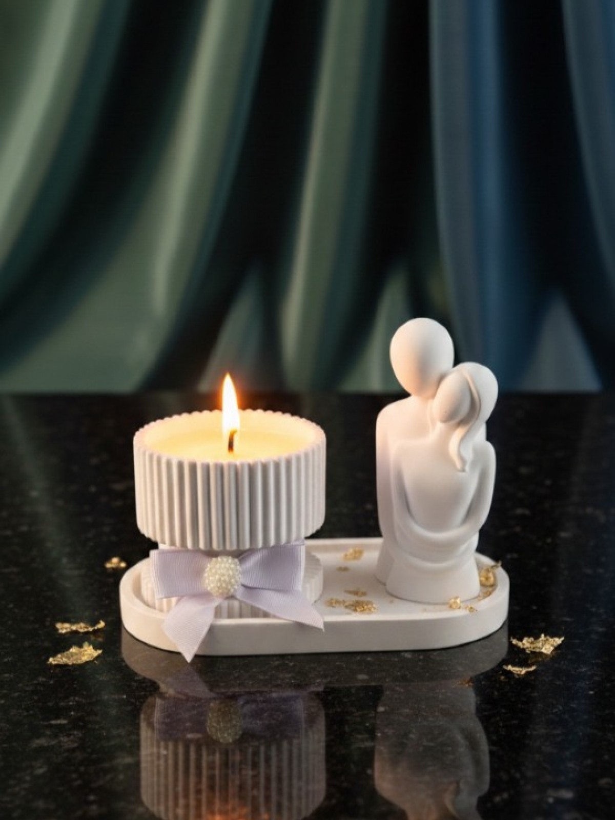 ROMANTİK SET BİBLO ( İÇİNDEKİ MUM DAHİL )