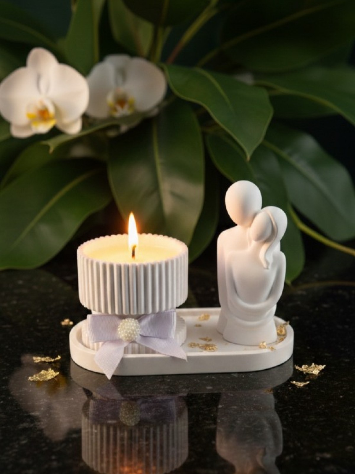 ROMANTİK SET BİBLO ( İÇİNDEKİ MUM DAHİL )