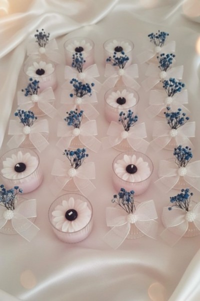 KUBBELİ DEKORATİF PAPATYA MUM ( 10 ‘LU )