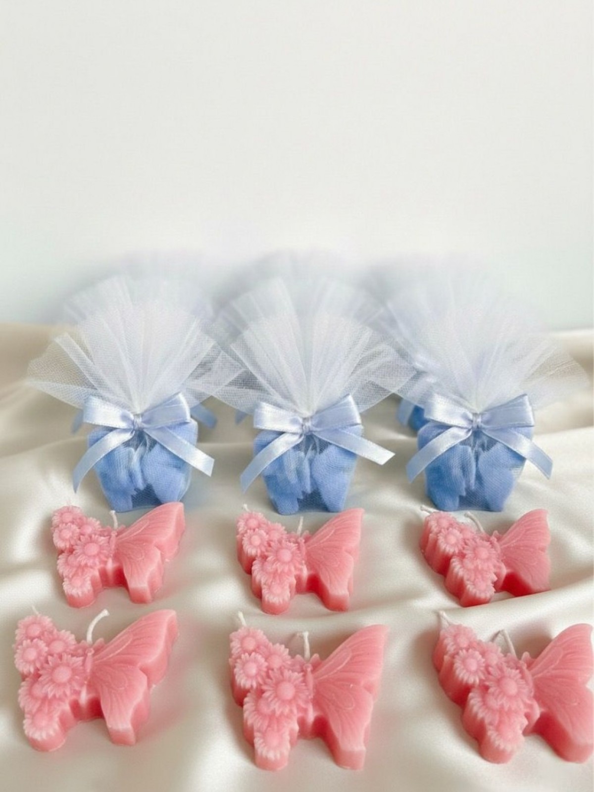 KELEBEK SÖZ/NİŞAN /KINA /BABY SHOWER DEKORATİF MUM HEDİYELİK (10 ‘LU PAKET )